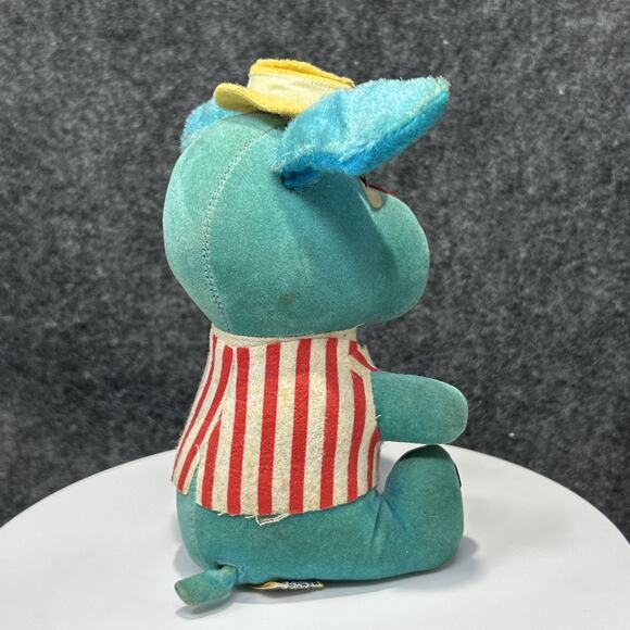 Vintage Dream Pets Plush Dog Blue Hat Striped Vest Japan Kitsch MCM Collectible - Picture 6 of 12